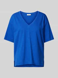 Esprit T-shirt in effen design met V-hals