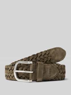 Monti Riem van leer in gevlochten look model 'Vancouver'