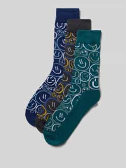 jack & jones Sokken met all-over motiefprint in een set van 3 paar model 'Jacsilas'