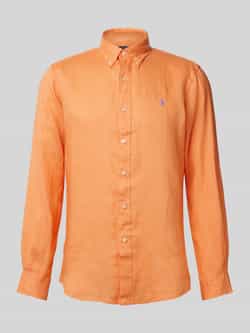 Polo Ralph Lauren Linnen overhemd met knoopsluiting en logo Orange Heren