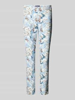 Gardeur Slim fit stoffen broek met gebloemd all-over motief model 'ZENE14'