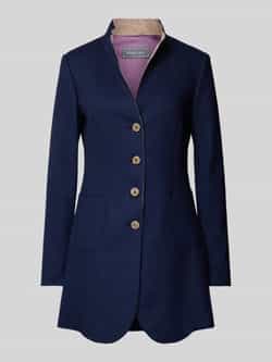 WHITE LABEL Linnen lange jas met siernaden