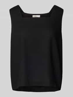 My Essential Wardrobe Top met bandjes van een mix van linnen en viscose met vierkante hals