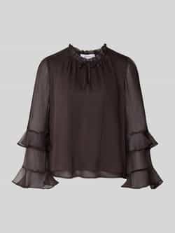 Comma Blouse met ruches en druppelvormige hals