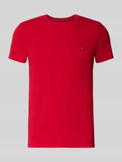 Tommy Hilfiger Slim fit T-shirt van een mix van katoen en elastaan