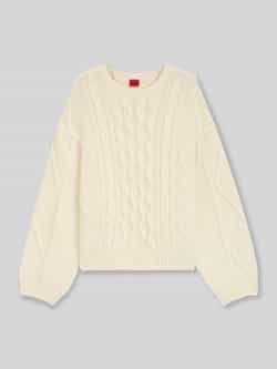 HUGO Oversized gebreide pullover met kabelpatroon model 'SAICOS'