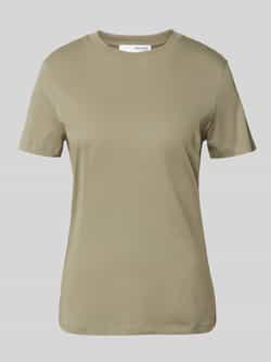 Selected Femme T-shirt met geribde ronde hals