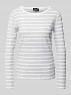Monari Shirt met lange mouwen en geribde ronde hals