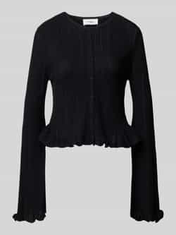 Bash Slim fit gebreid jack met ajourpatroon model 'Vitis'