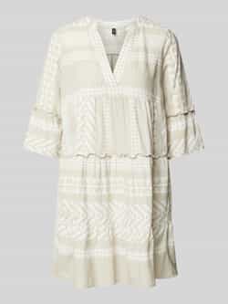 VERO MODA A-lijn jurk VMDICTHE met all over print en plooien blauw wit