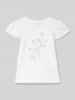 s.Oliver RED LABEL Relaxed fit T-shirt van puur katoen met borduursel van effectgaren