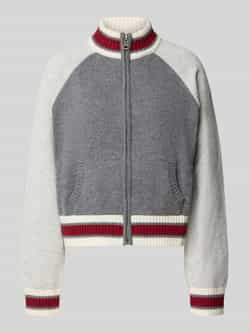Guess Jeans Regular fit gebreid jack met wol model 'ZIPPED BACK INTARSI'