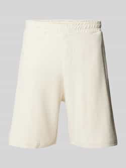 REVIEW Regular fit sweatshorts met structuurmotief