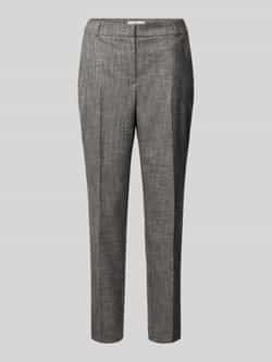 Comma Slim fit stoffen broek van viscosemix met persplooien