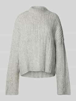 Ichi Gebreide pullover met kabelpatroon model 'MYLLE'