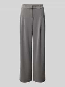 MSCH Copenhagen high waist wide leg pantalon MSCHHenrika van polyester grijs