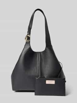Coccinelle Handtas van leer met labelapplicatie