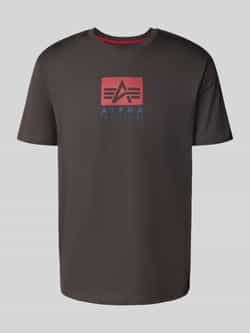 Alpha industries T-shirt met labelprint en ronde hals
