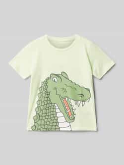 Tom Tailor Regular fit T-shirt van puur katoen met krokodilprint
