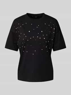 Vero Moda Regular fit Pure T-shirt van zuiver katoen met ingewerkte siersteentjes model 'YDA'