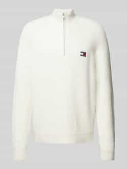 TOMMY JEANS Heren Truien & Vesten Tjm Reg 1 4 Zip Raglan Badge Wit