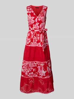 Oui Midi-jurk met broderie anglaise