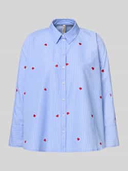 Only Regular fit blouse met lange mouwen en motiefstitching 'NEW LINA GRACE'