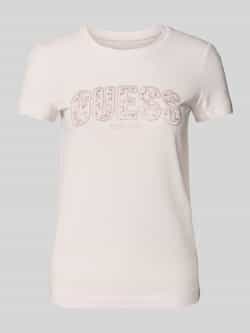 Guess T-shirt Korte Mouw T-shirt col rond en dentelle femme