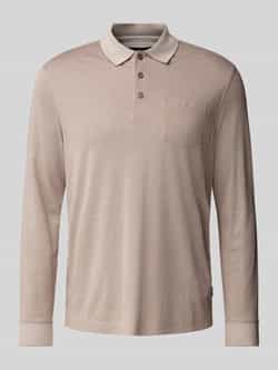 Bugatti Poloshirt met lange mouwen met fijne structuuruitstraling