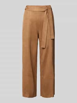 Zero Broek in leerlook met strikceintuur