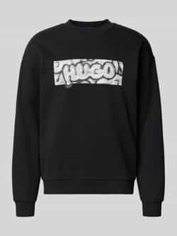 Hugo Blue Regular fit sweatshirt van puur katoen model 'NEWIREX'