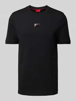 Hugo Boss Zwarte Katoenen T-shirt Diragolino Black Heren