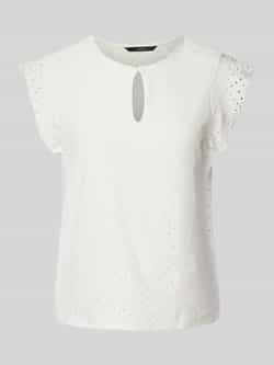 Vero Moda Regular fit T-shirt met broderie anglaise model 'TASSA'