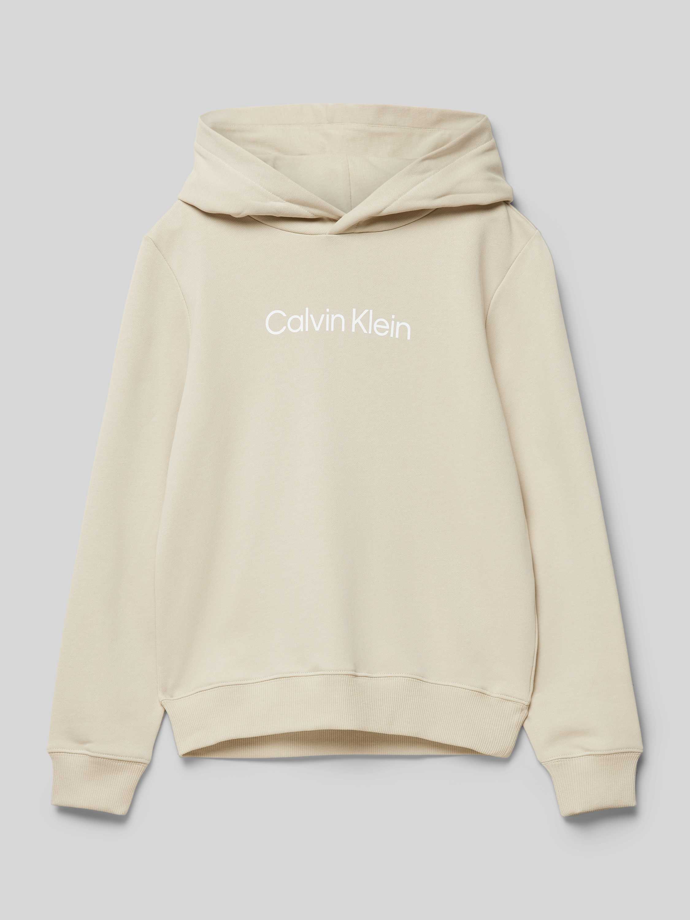 Calvin Klein hoodie beige Trui Sweat Capuchon Logo 140