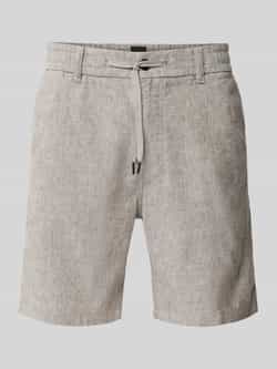Boss Orange Tapered fit korte linnen broek met elastische band