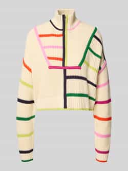 Staud Korte gebreide pullover met opstaande kraag