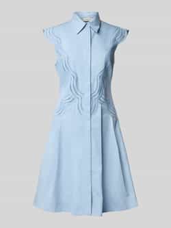 Copenhagen Muse Knielange jurk met platte kraag en blinde knoopsluiting