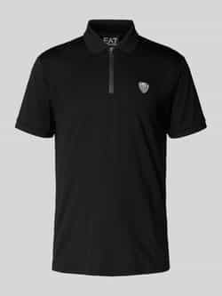 EA7 Emporio Armani Regular fit poloshirt met ritssluiting en labelpatch