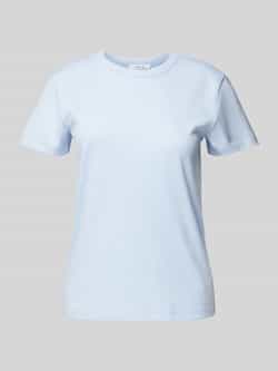Opus T-shirt met geribde ronde hals model 'Samun'