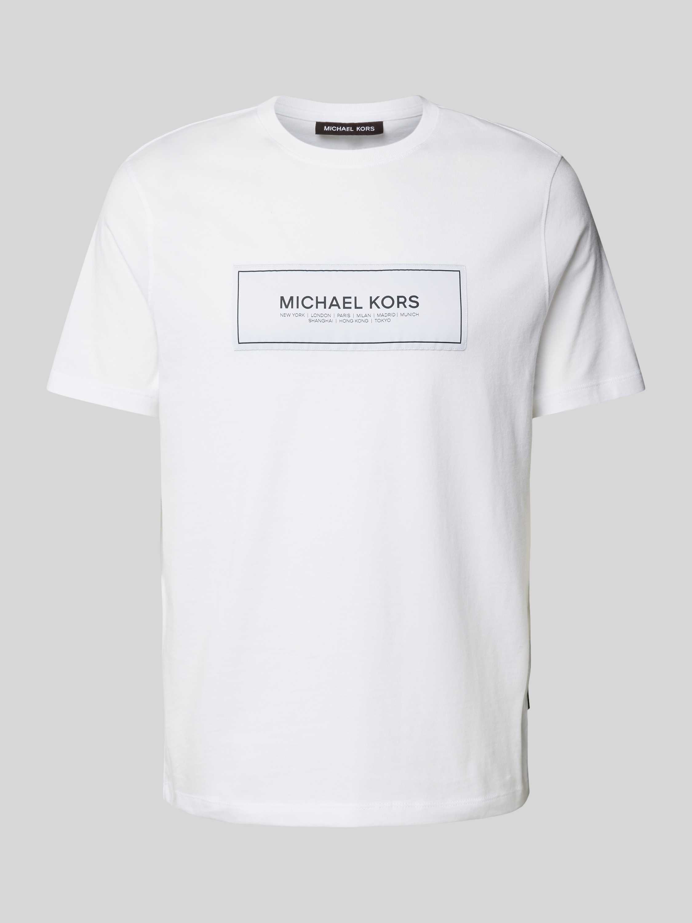 Michael Kors T-shirt met labelpatch model 'NEW FLAGSHIP'