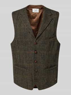 Carl gross Harris Tweed gilet met paspelzak op de borst model 'Warner'