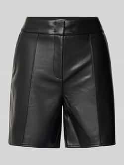 S.Oliver BLACK LABEL Regular fit korte broek in leerlook met viscose