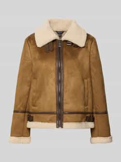 Lauren Ralph Lauren Regular fit jack in leerlook met imitatiebont