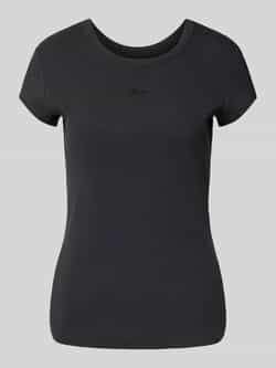 Boss Orange T-shirt in riblook met labelstitching