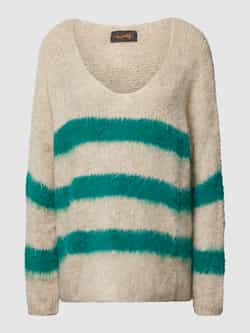 Miss goodlife Gebreide pullover met streepmotief van een mix van wol en alpaca