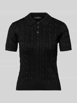 Lauren Ralph Lauren Gebreid shirt met kabelpatroon en polokraag model 'NATRISSA'