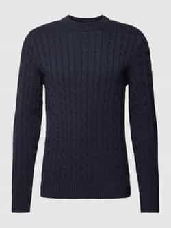 Selected Homme Gebreide pullover met kabelpatroon