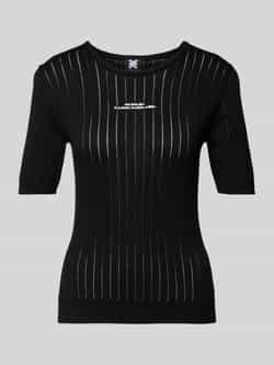 Karo Kauer T-shirt met broderie anglaise