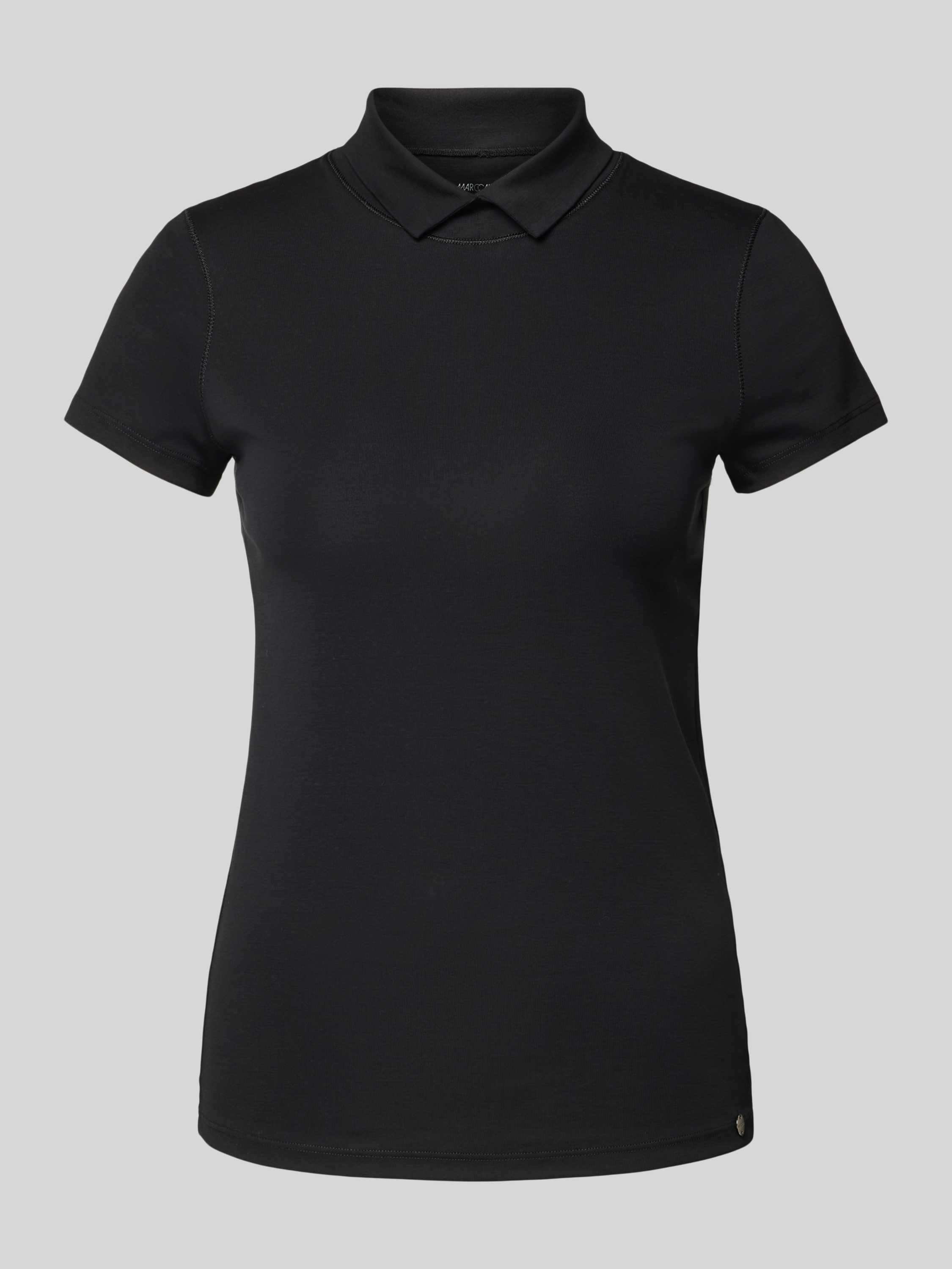Marc Cain Elegant Mockneck T-shirt Zwart Black Dames