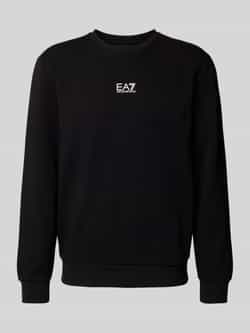 EA7 Emporio Armani Central Logo Fleece Sweatshirt Black- Heren Black